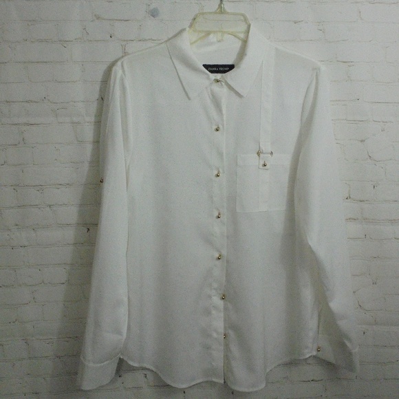 Ivanka Trump White Button Down Blouse Shirt - Picture 1 of 3